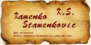 Kamenko Stamenković vizit kartica